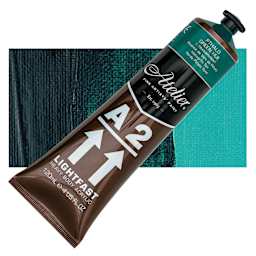 Chroma A2 Student Acrylic - Pthalo Green Hue, 120 ml tube and swatch