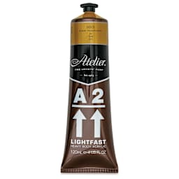 Chroma A2 Student Acrylics - Gold, 120 ml tube, front