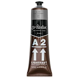 Chroma A2 Student Acrylics - Silver, 120 ml tube, front