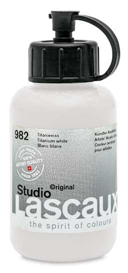 Lascaux Studio Acrylics - Titanium White, 85 ml bottle