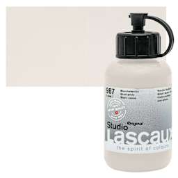 Lascaux Studio Acrylic - Shell White, 85 ml bottle and swatch