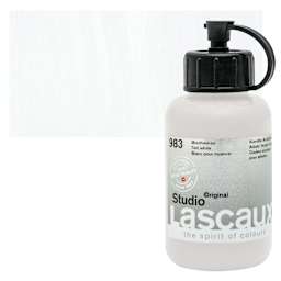 Lascaux Studio Acrylic - Tint White, 85 ml bottle and swatch