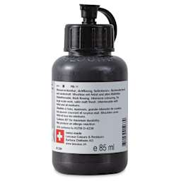 Lascaux Studio Acrylics - Oxide Black, 85 ml bottle back