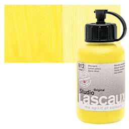 Lascaux Studio Acrylic - Lemon Yellow, 85 ml bottle and swatch