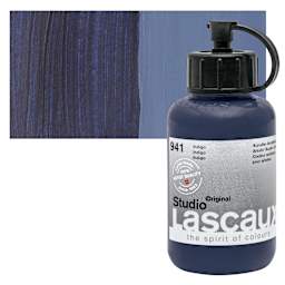 Lascaux Studio Acrylic - Indigo, 85 ml bottle and swatch