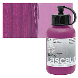 Lascaux Studio Acrylic - Purple Red, 85 ml bottle and swatch