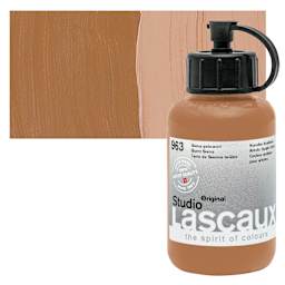 Lascaux Studio Acrylic - Burnt Sienna, 85 ml bottle and swatch
