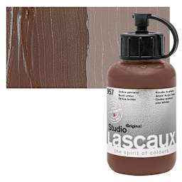 Lascaux Studio Acrylic - Burnt Umber, 85 ml bottle and swatch