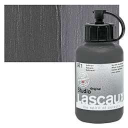 Lascaux Studio Acrylic - Anthracite, 85 ml bottle and swatch