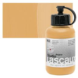 Lascaux Studio Acrylic - Gold Ochre, 85 ml bottle and swatch