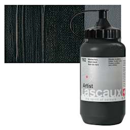 Lascaux Artist Acrylic - Mars Black, 390 ml Bottle and swatch