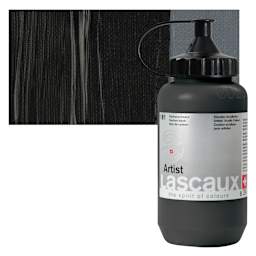 Lascaux Artist Acrylic - Carbon Black, 390 ml Tube and swatch
