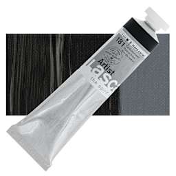 Lascaux Artist Acrylic - Carbon Black, 45 ml tube and swatch