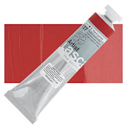 Lascaux Artist Acrylic - Cadmium Red Medium, 45 ml tube and swatch