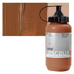 Lascaux Artist Acrylic - Oxide Red, 390 ml Bottle and swatch