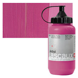 Lascaux Artist Acrylic - Quinacridone Magenta, 390 ml Tube and swatch