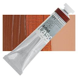 Lascaux Artist Acrylic - Transoxide Red, 45 ml tube and swatch