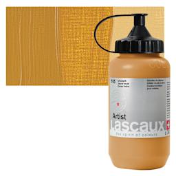Lascaux Artist Acrylic - Oxide Yellow, 390 ml Tube and swatch