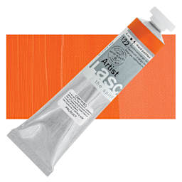 Lascaux Artist Acrylic - Cadmium Orange Medium, 45 ml tube and swatch