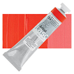 Lascaux Artist Acrylic - Cadmium Orange Deep, 45 ml tube and swatch