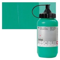 Lascaux Artist Acrylic - Phthalo Turquoise Green, 390 ml Bottle and swatch