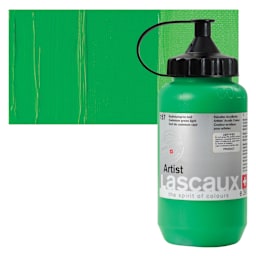 Lascaux Artist Acrylic - Cadmium Green Light, 390 ml Tube and swatch