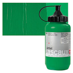 Lascaux Artist Acrylic - Cadmium Green Medium, 390 ml Bottle and swatch