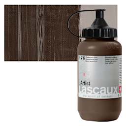 Lascaux Artist Acrylic - Oxide Brown Dark, 390 ml Tube and swatch