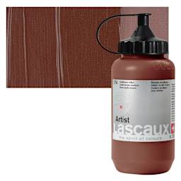 Lascaux Artist Acrylic - Oxide Brown Medium, 390 ml Tube and swatch