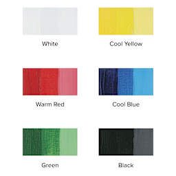 Chromacryl Acrylic Essentials - Primary Colors, Set of 6, Half gallons, swatches