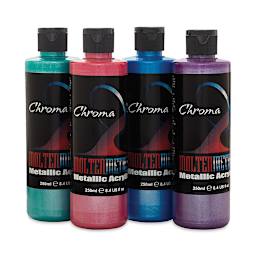 Chroma Molten Metals Metallic Acrylic - Set of 4 Bright Colors