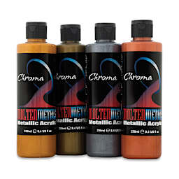 Chroma Molten Metals Acrylics - Set of 4, Traditional Colors