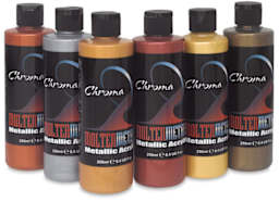 Chroma Molten Metals Acrylics - Set of 6, Traditional Colors