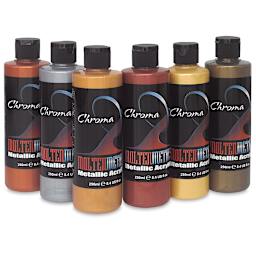 Chroma Molten Metals Acrylics - Set of 6 Colors
