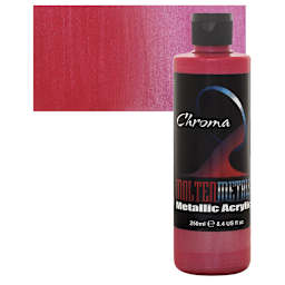 Chroma Molten Metals Acrylic - Ruby Red, 8.4 oz and swatch