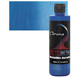 Chroma Molten Metals Acrylic - Regale Blue, 8.4 oz and swatch