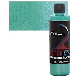 Chroma Molten Metals Acrylic - Emerald Green, 8.4 oz and swatch