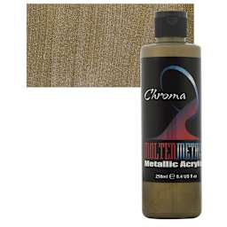 Chroma Molten Metals Acrylic - Aged Bronze, 8 oz bottle and swatch