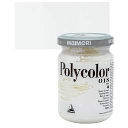 Maimeri Polycolor Vinyl Paint - Titanium White, 140 ml Jar and swatch