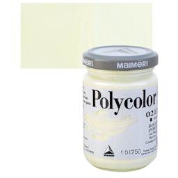 Maimeri Polycolor Vinyl Paint - Ivory White, 140 ml, Jar and swatch