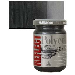 Maimeri Polycolor Vinyl Paint - Reflect Black, 140 ml and swatch