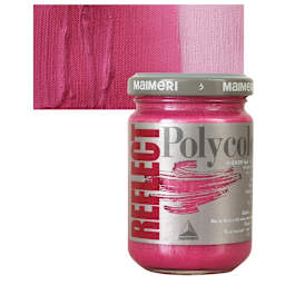 Maimeri Polycolor Vinyl Paint - Reflect Magenta, 140 ml and swatch