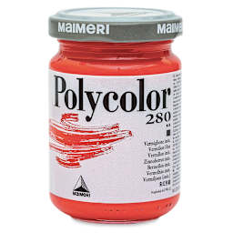Maimeri Polycolor Vinyl Paints - Vermilion (Hue), 140 ml jar