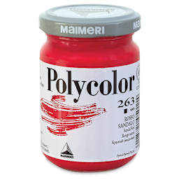 Maimeri Polycolor Vinyl Paint - Sandal Red, 140 ml, Jar