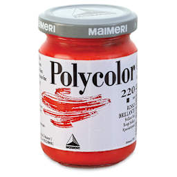 Maimeri Polycolor Vinyl Paints - Brilliant Red, 140 ml Jar