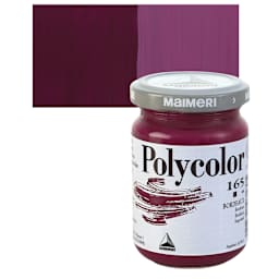 Maimeri Polycolor Vinyl Paint - Bordeaux, 140 ml, Jar and swatch