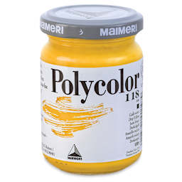 Maimeri Polycolor Vinyl Paints - Deep Yellow, 140 ml Jar