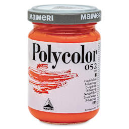 Maimeri Polycolor Vinyl Paints - Brilliant Orange, 140 ml jar