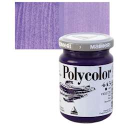 Maimeri Polycolor Vinyl Paint - Violet, 140 ml Jar and swatch