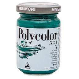 Maimeri Polycolor Vinyl Paints - Phthalo Green, 140 ml jar
